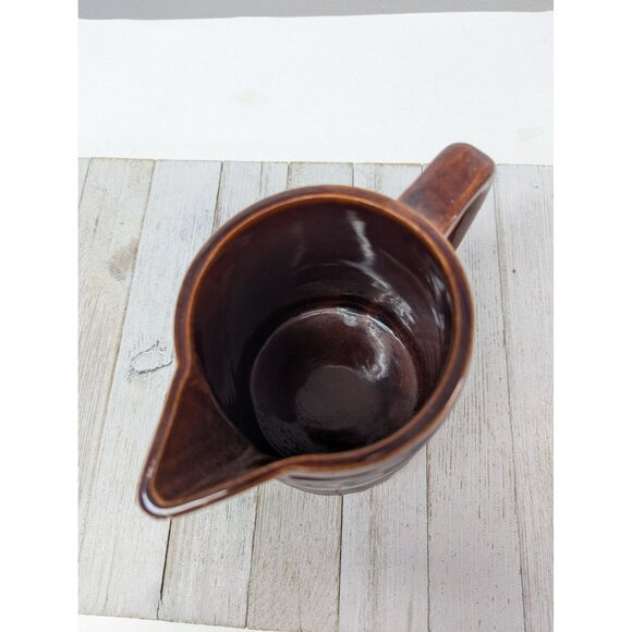 Marcrest 6 Inch Tall Daisy Dot Marcrest Pitcher Dark Brown Stoneware Vintage - Picture 6 of 7